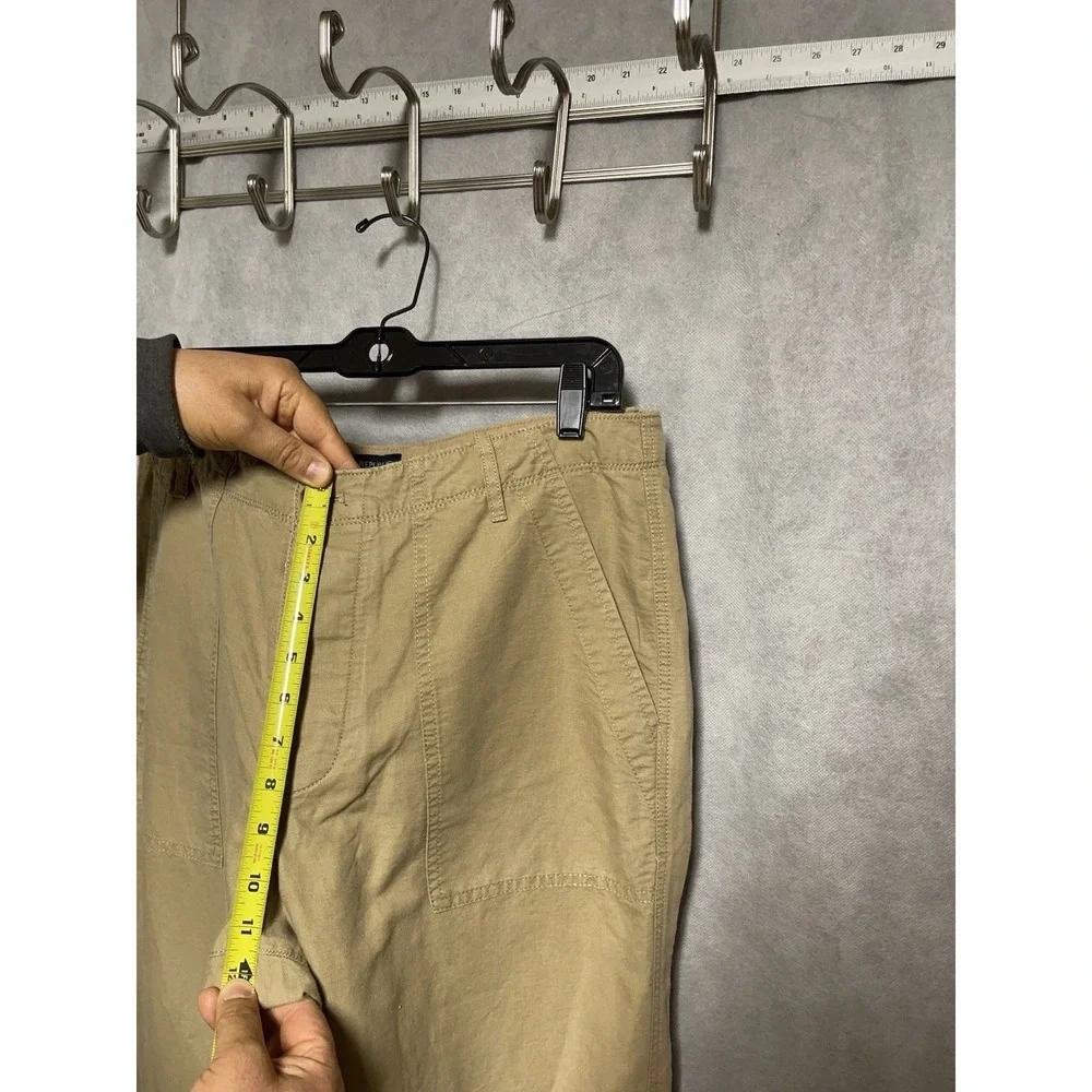 Banana Republic Pants Men 36X32 Beig Linen Cotton Button Fly Baggy Hybrid Casual